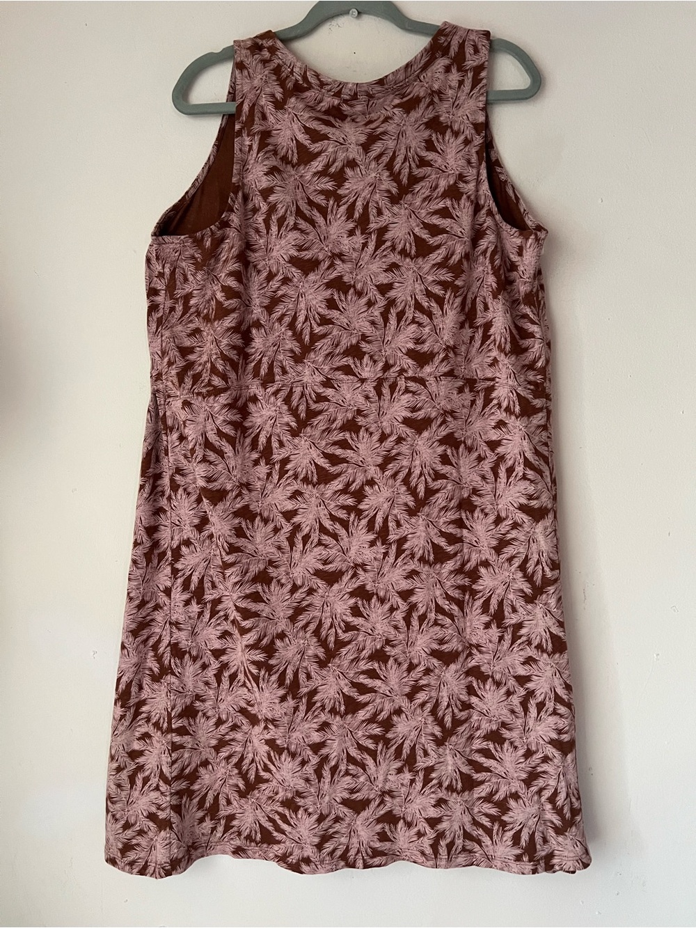 NWT J. Jill Seamed V-Neck Palm Print Tank Dress in Auburn Skies Sz L - Picture 3 of 9